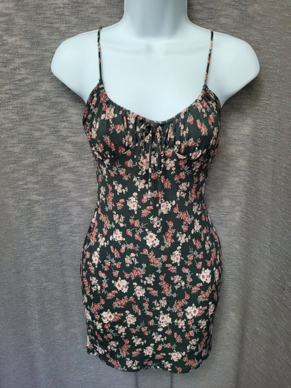 Womens Dark Floral Fairy Grunge Babydoll Top Size S Green Y2K Forest Earthy - Picture 7 of 12